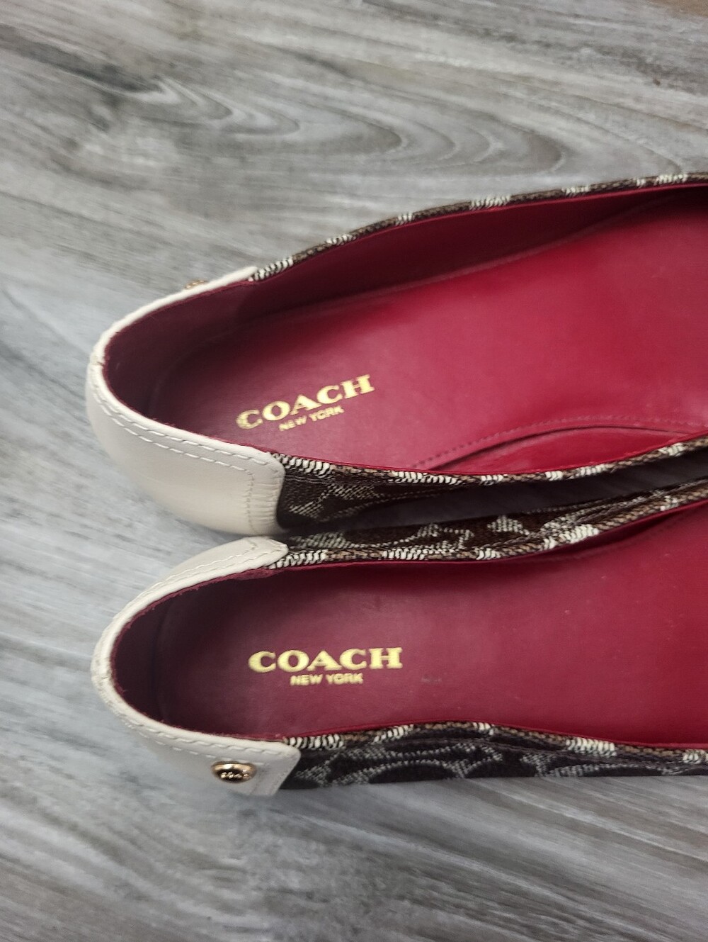 Coach Chelsea Monogram Ballet Flats Brown/White Size 9 B - Picture 10 of 10